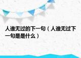 人谁无过的下一句（人谁无过下一句是是什么）