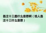 备注十三是什么意思啊（给人备注十三什么意思）