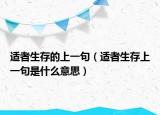 适者生存的上一句（适者生存上一句是什么意思）