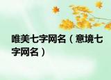 唯美七字网名（意境七字网名）