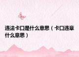 违法卡口是什么意思（卡口违章什么意思）