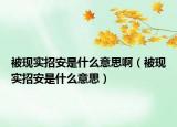 被现实招安是什么意思啊（被现实招安是什么意思）