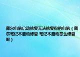 戴尔电脑启动修复无法修复你的电脑（戴尔笔记本启动修复 笔记本启动怎么修复呢）