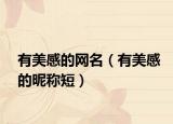 有美感的网名（有美感的昵称短）