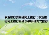 农业银行要开通网上银行（农业银行网上银行开通 多种开通方式推荐）