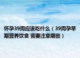 怀孕39周应该吃什么（39周孕早期营养饮食 需要注意哪些）