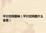 平行空间是啥（平行空间是什么意思）