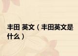 丰田 英文（丰田英文是什么）