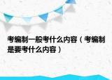 考编制一般考什么内容（考编制是要考什么内容）