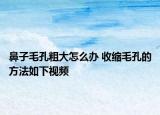 鼻子毛孔粗大怎么办 收缩毛孔的方法如下视频