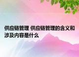 供应链管理 供应链管理的含义和涉及内容是什么