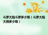 斗罗大陆斗罗多少级（斗罗大陆大师多少级）