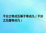 千分之零点五等于零点几（千分之五是零点几）
