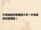 叶绍翁的诗有哪些小学（叶绍翁的诗有哪些）