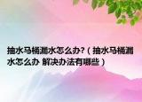 抽水马桶漏水怎么办?（抽水马桶漏水怎么办 解决办法有哪些）