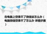 在电脑上登录不了微信该怎么办（电脑微信登录不了怎么办 详细步骤）