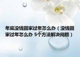 年底没钱回家过年怎么办（没钱回家过年怎么办 5个方法解决问题）