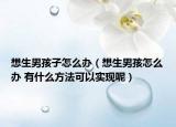 想生男孩子怎么办（想生男孩怎么办 有什么方法可以实现呢）