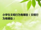 小学生文明行为有哪些（文明行为有哪些）