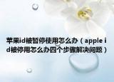 苹果id被暂停使用怎么办（apple id被停用怎么办四个步骤解决问题）
