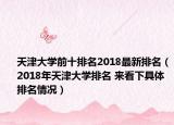 天津大学前十排名2018最新排名（2018年天津大学排名 来看下具体排名情况）