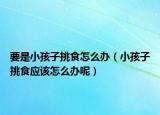 要是小孩子挑食怎么办（小孩子挑食应该怎么办呢）