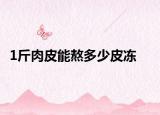 1斤肉皮能熬多少皮冻