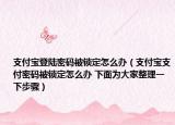 支付宝登陆密码被锁定怎么办（支付宝支付密码被锁定怎么办 下面为大家整理一下步骤）