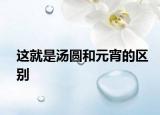 这就是汤圆和元宵的区别