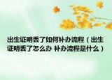 出生证明丢了如何补办流程（出生证明丢了怎么办 补办流程是什么）