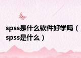 spss是什么软件好学吗（spss是什么）