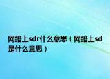 网络上sdr什么意思（网络上sd是什么意思）