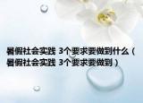 暑假社会实践 3个要求要做到什么（暑假社会实践 3个要求要做到）