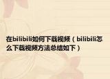 在bilibili如何下载视频（bilibili怎么下载视频方法总结如下）
