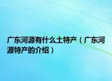 广东河源有什么土特产（广东河源特产的介绍）