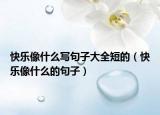 快乐像什么写句子大全短的（快乐像什么的句子）