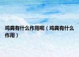 鸡粪有什么作用呢（鸡粪有什么作用）