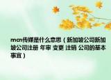 mcn传媒是什么意思（新加坡公司新加坡公司注册 年审 变更 注销 公司的基本事宜）