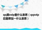 qq里svip是什么意思（qqsvip后面乘加一什么意思）