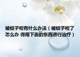 被蚊子咬有什么办法（被蚊子咬了怎么办 得用下面的东西进行治疗）