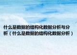 什么是数据的结构化数据分析与分析（什么是数据的结构化数据分析）