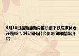 9月10日最新更新内容股票下跌应该补仓还是减仓 对公司有什么影响 详细情况介绍