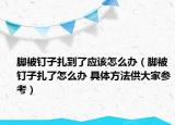 脚被钉子扎到了应该怎么办（脚被钉子扎了怎么办 具体方法供大家参考）