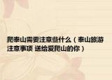 爬泰山需要注意些什么（泰山旅游注意事项 送给爱爬山的你）