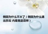 侧田为什么不火了（侧田为什么退出乐坛 内幕竟是这样）