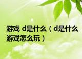 游戏 d是什么（d是什么游戏怎么玩）