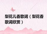 梨花儿香歌词（梨花香歌词欣赏）