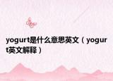 yogurt是什么意思英文（yogurt英文解释）