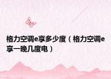 格力空调e享多少度（格力空调e享一晚几度电）