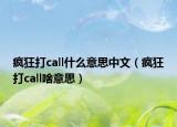 疯狂打call什么意思中文（疯狂打call啥意思）